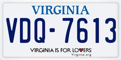 VA license plate VDQ7613