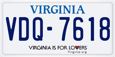 VA license plate VDQ7618