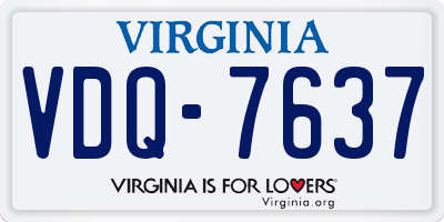 VA license plate VDQ7637