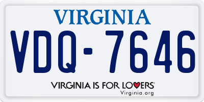 VA license plate VDQ7646