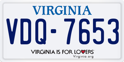 VA license plate VDQ7653