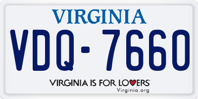 VA license plate VDQ7660