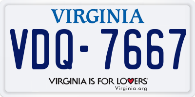 VA license plate VDQ7667