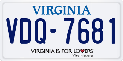 VA license plate VDQ7681