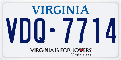 VA license plate VDQ7714
