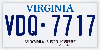 VA license plate VDQ7717