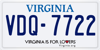 VA license plate VDQ7722