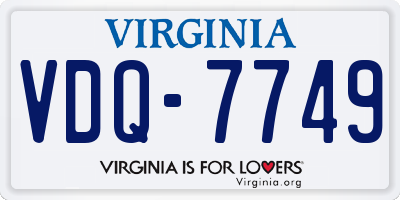 VA license plate VDQ7749