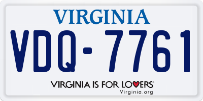 VA license plate VDQ7761