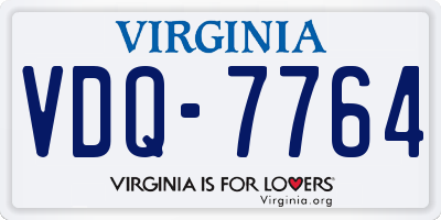 VA license plate VDQ7764