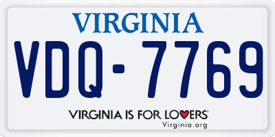 VA license plate VDQ7769