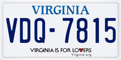 VA license plate VDQ7815