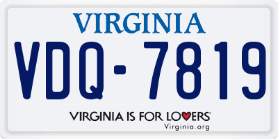VA license plate VDQ7819