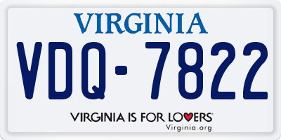 VA license plate VDQ7822