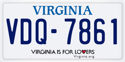VA license plate VDQ7861