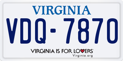 VA license plate VDQ7870