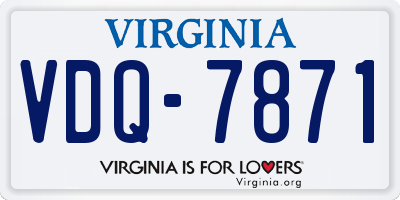 VA license plate VDQ7871