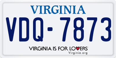 VA license plate VDQ7873