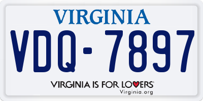 VA license plate VDQ7897