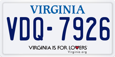 VA license plate VDQ7926