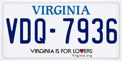 VA license plate VDQ7936