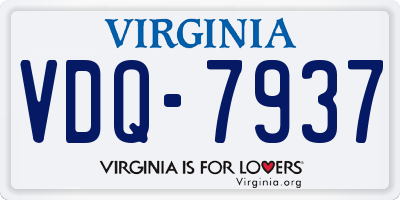 VA license plate VDQ7937