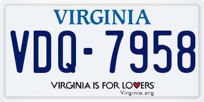 VA license plate VDQ7958