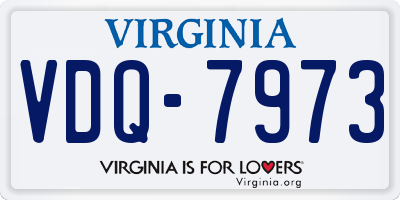 VA license plate VDQ7973