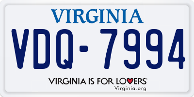 VA license plate VDQ7994