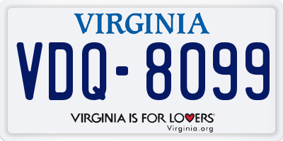 VA license plate VDQ8099