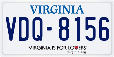 VA license plate VDQ8156