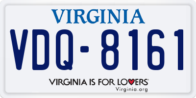 VA license plate VDQ8161