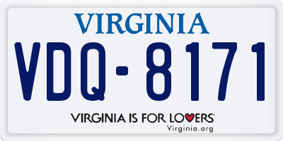 VA license plate VDQ8171