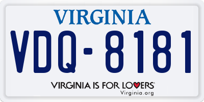 VA license plate VDQ8181