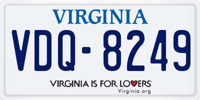 VA license plate VDQ8249