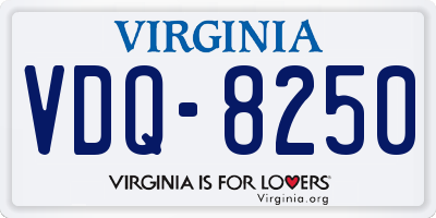 VA license plate VDQ8250