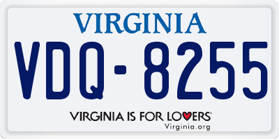 VA license plate VDQ8255
