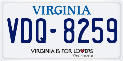 VA license plate VDQ8259