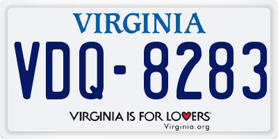 VA license plate VDQ8283