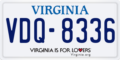 VA license plate VDQ8336