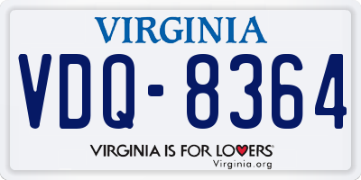 VA license plate VDQ8364