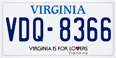 VA license plate VDQ8366