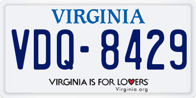 VA license plate VDQ8429
