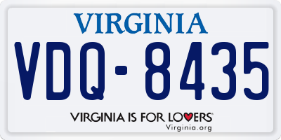 VA license plate VDQ8435