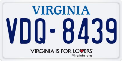 VA license plate VDQ8439