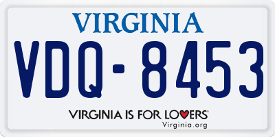VA license plate VDQ8453