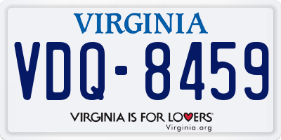 VA license plate VDQ8459