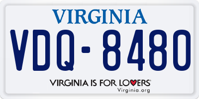 VA license plate VDQ8480