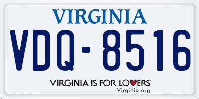 VA license plate VDQ8516