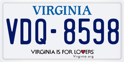 VA license plate VDQ8598